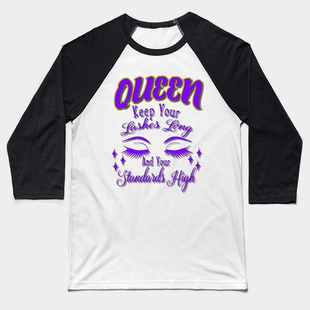 Queen Lashes Baseball T-Shirt by Coolstylz